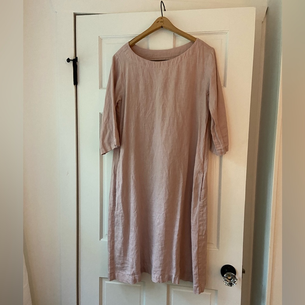 notPERFECTLINEN January Shift Dress in Dusty Rose